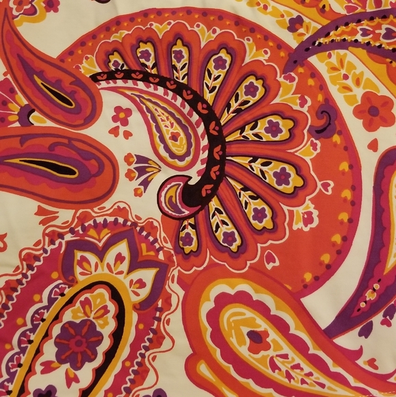 Land's End Pink Paisley V-neck Halter Swim Tankini - Picture 3 of 10